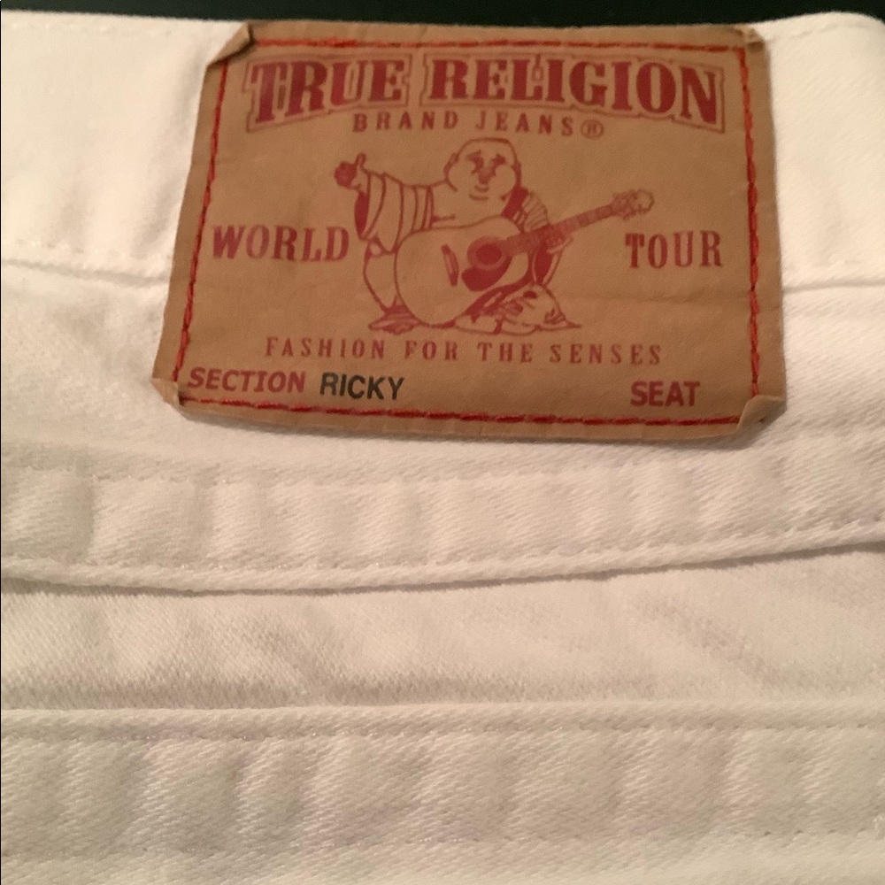 True Religion White Ricky Jeans Size 34